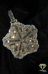 Colgante de logotipo en capas de diamante cultivado en laboratorio, colgante de Hip Hop de Plata de Ley 925 con logotipo personalizado - Product Image 6