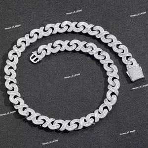 Collier chaîne Cuben en argent, luxe, serti de diamants en moissanite, chaîne de déclaration étincelante, fermoir boîte, style hip-hop - Product Image 2