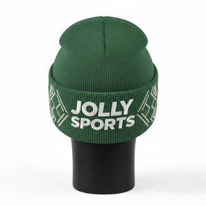Gorro de Hombre de Alta Calidad, Tejido Acrílico Elástico de 300 GSM, Color Verde, Logotipo Personalizado, Cómodo, para Invierno, Estilo Jacquard - Product Image 3