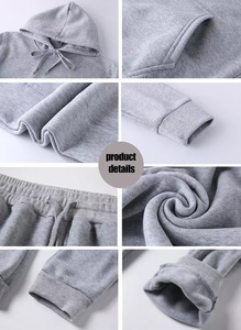Logotipo personalizado Fabricante de fábrica Conjunto de sudadera con capucha personalizada 100% poliéster sublimación sudaderas con capucha lisas en blanco para unisex - Product Image 5