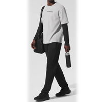 Conjunto Casual de Verano de 2 Piezas para Hombre PERFECT INDUSTRY, Transpirable, 100% Algodón, Pantalones Deportivos de Punto y Camiseta con Cuello Redondo
