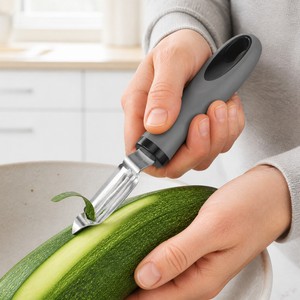Éplucheur pivotant en acier inoxydable à lame droite, éplucheur <span class=keywords><strong>de</strong></span> légumes avec poignée ergonomique, ustensile <span class=keywords><strong>de</strong></span> <span class=keywords><strong>cuisine</strong></span> pour les cuisiniers à domicile, vente en gros - Product Image 6