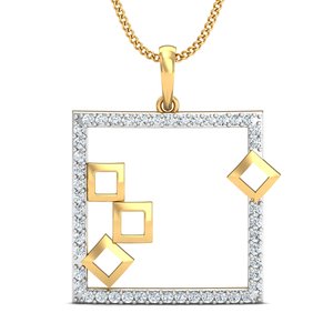 Hot Sell Trendy Zircon Pendant Minimalist Square Necklace Boho Brass Jewelry For Women 18k Gold Plated Geometric Charm Wholesale - Product Image 5