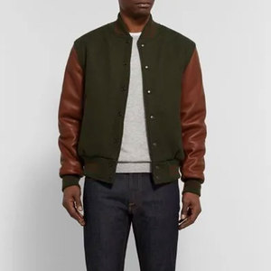 Chenille Patches Logo Manga de cuero Letterman Varsity chaquetas para hombres Versity Varisty chaqueta - Product Image 5