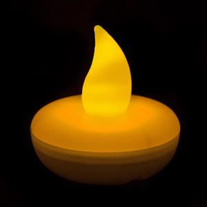 LED02AM - <b>Small</b> Round Floating LED <b>Candle</b> - Amber - Product Image 1