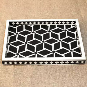 Plateau de service décoratif fait main en résine et incrustation d'os pour les fournitures d'hôtels et de restaurants avec plateau de service de la meilleure qualité - Product Image 2