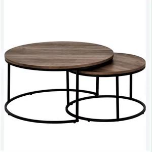 โต๊ะกาแฟรูปตัว C ดีไซน์ทันสมัย ขายดี พร้อมท็อปไม้และโครงโลหะสีดำด้าน สำหรับห้องนั่งเล่นและห้องนอน - Product Image 5