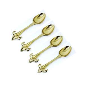 Mini couverts en laiton antique 4 pièces avec poignées d'extrémité Lilly Mélange parfait d'artisanat traditionnel et d'élégance intemporelle - Product Image 1