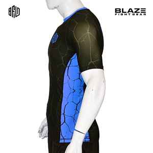 Protège-éruption de compression pour hommes pour les entraînements de gymnastique et le BJJ Jiu Jitsu Training Full Printed Short Sleeve Fitnesswear avec quantité minimale de commande bas - Product Image 3