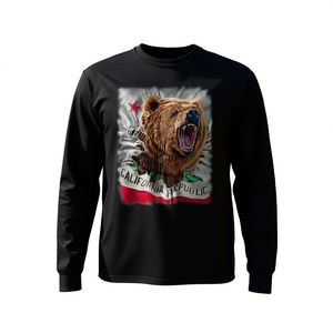 T-shirt à manches longues avec drapeau de la République de Californie et motif d'ours grizzly, produit promotionnel pour enfants - Product Image 3