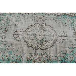 Tapis vintage 5x9,1 pieds, grand tapis turc, tapis camouflage bleu et blanc - Product Image 5