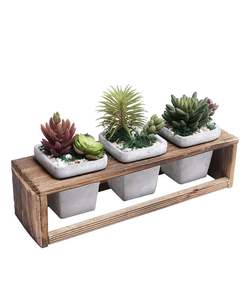 Artisanat pot de fleurs en bois souhaitant bien jardinière arrière-cour décor de jardin créatif jardinières en bois écorce pots de fleurs jardin - Product Image 3