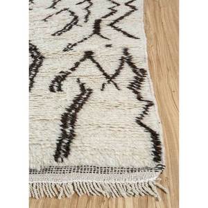 Tapis en laine ivoire Zuri noués à la main, motif géométrique abstrait pour la maison, le salon, le couloir, l'entrée, design rectangulaire puzzle pour adolescents - Product Image 4