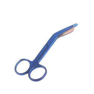 Ciseaux de chirurgie enduits de couleur bleue 115mm ciseaux de salle de chirurgie chirurgicale professionnels droits en acier inoxydable - Product Image 2