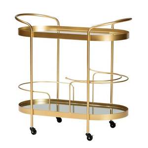 Luxury Metal Food Catering Drinking Barware <b>Trolley</b> Bar Cart for Hotel Restaurant Wedding Party 2 Tier Hotel <b>Trolley</b> - Product Image 5