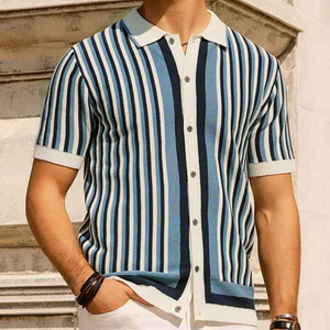 Polo para hombre, camiseta informal de diseño básico con cuello en V, camisetas clásicas transpirables de algodón 100% para hombre - Product Image 4