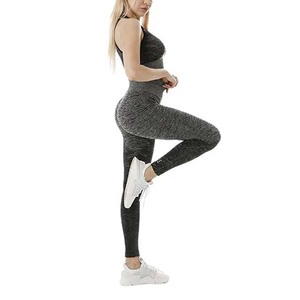 Ventes flash : ensemble de leggings et soutien-gorge de sport pour femmes, design tendance, confortables, couleur unie, avec service OEM, toutes tailles. - Product Image 6