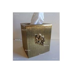 Latest Design Gold <b>Color</b> <b>Tissue</b> Napkin Box Square Shape Medium Size <b>Tissue</b> <b>Paper</b> Box for Wholesale Supplier - Product Image 2
