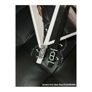 2-Piece <b>Silver</b> <b>Buckle</b> Thin <b>Belt</b>, Trouser <b>Belt</b>, Shirt <b>Belt</b>, Jacket <b>Belt</b> - Mixed - Product Image 1
