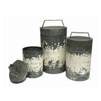 Juego de Recipientes Galvanizados de Lujo Hechos a Mano y Ecológicos, Revestimiento Galvánico, Lados Texturizados que Garantizan Durabilidad, Mejoran la Cocina