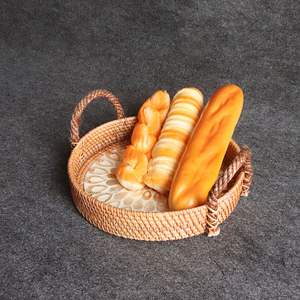 Bandeja de café de mimbre con incrustaciones, accesorio creativo de lujo, organizador colorido para el hogar, bandeja de cocina de alta calidad de Vietnam - Product Image 5