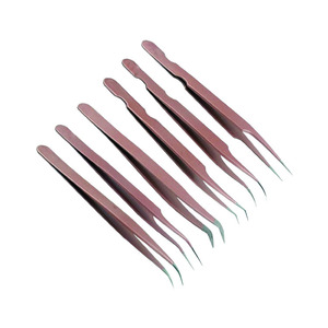 Pinzas para pestañas de calidad superior, juego de 6 piezas, oferta de tarifa caliente del fabricante profesional, Punta puntiaguda - Product Image 1