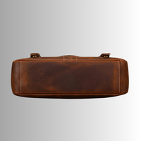 Sac messager pour ordinateur portable en cuir véritable pour homme, style rétro vintage, en cuir de vachette Crazy Horse, avec doublure en nylon - Sacoche souple portable