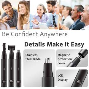 Recortadora de Vello Facial, Nariz, Orejas y Cejas, Cuchillas de Acero Inoxidable, Resistente al Agua IPX7, Funciona con Batería - Product Image 3