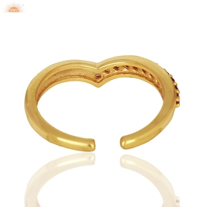 Anillo Apilable de Oro Sólido de 14k con Gema de Amatista Natural, Hermoso Anillo de Compromiso y Boda, Regalo para Ella - Product Image 3