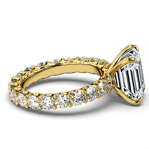 Anillo de Compromiso Cristiano con Diamante Cultivado en Laboratorio, Corte Esmeralda, 1CT VS1, Clásico, Oro de 14K, Engaste de Puntas, Regalo para Fiesta, Aniversario, Boda - Product Image 5
