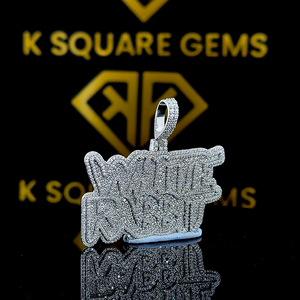 Pendentif Lettre Personnalisé en Moissanite Qualité VVS, Style Hip Hop pour Enfants et Hommes, Bijoux en Argent Sterling - Product Image 4