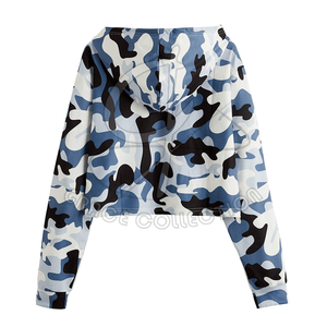 Sweat à capuche court 100% coton pour femmes Logo avant imprimé capuche à manches longues à prix raisonnable pour l'hiver personnalisable marque privée - Product Image 2