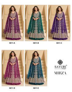 Robe Anarkali pour femmes de la marque Sayuri, en gros, avec une robe longue brodée lourde pour les fêtes de mariage et les événements ethniques - Product Image 6