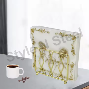 Napkin Holder <b>Stainless</b> <b>Steel</b> <b>Table</b> Napkin Holder Metal Stand Premium Tissue Holder - Product Image 3