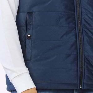 Venta al por mayor 2024 invierno High Street Style hombres chaleco acolchado impermeable lona chaquetas sin mangas Vintage bordado cremallera - Product Image 4