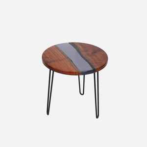 Handcrafted Custom <b>Epoxy</b> <b>Resin</b> Dining <b>Table</b> with Durable Metal Legs Polished Natural Wood <b>for</b> Luxury Home and Office Interiors - Product Image 4