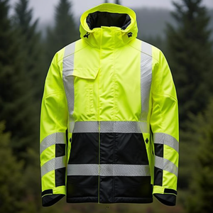 Chaqueta de Invierno de Alta Visibilidad ELKA RAINWEAR VISIBLE XTREME, Amarillo/Negro, Talla L, Impermeable - Product Image 3