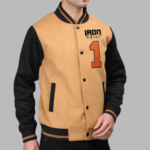 Vestes universitaires pour hommes tendance, broderie personnalisée et design imprimé, style streetwear, toile pour l'hiver, couleur unie - Product Image 3