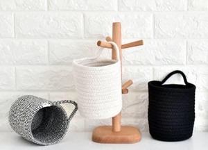 Ensemble de petits paniers en corde de coton de couleurs mélangées. Gardez les jouets et le linge ou le livre en papier dans votre maison - Product Image 5