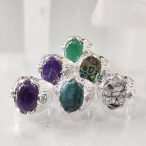 Anillo de Hombre al por Mayor, Anillo Turco de Plata de Ley 925 con Piedras Preciosas Naturales de Amatista, Piedra Lunar, Ónix, Granate y Turmalina - Product Image 3