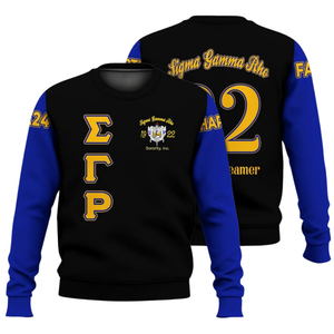 เสื้อสเวตเชิ้ตคอกลม Sigma Gamma Rho 1922 สีน้ำเงินทอง ชุดนักเรียนหญิงกรีก ผ้าฟลีซพรีเมียม เสื้อคลุมฤดูหนาว สไตล์ลำลองสำหรับผู้หญิง - Product Image 3