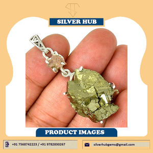 Top Qualité Belle 925 En Argent Sterling Prong Ensemble Or Pyrite Herkimer Pendentif Bijoux À Vendre En Vrac En Gros - Product Image 4
