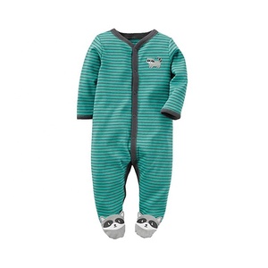 Bébé 95 coton biologique 5 spandex sans manche avec grenouillères de pied avec personnalisation fabricants certifiés gots - Product Image 1