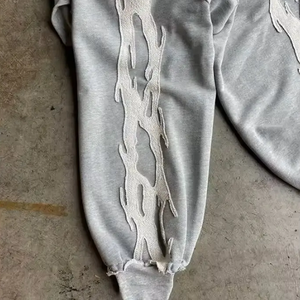 Vintage 100% coton en détresse broderie recadrée mariné sweat à capuche thermique pour hommes personnalisé vêtements d'hiver solide de haute qualité - Product Image 4