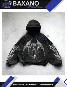 เสื้อฮู้ดพิมพ์ลาย Gothic Dark Angel ทรงปกติ สีดำ สตรีทแวร์ ผ้าคุณภาพสูง เสื้อฮู้ด Y2k สำหรับฤดูหนาว - Product Image 5