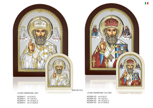 Made in Italy Bizantino San Nicolás Plato de plata Mesita de noche con respaldo de madera Medición 13x16,5 cm y caja incluida - Product Image 3