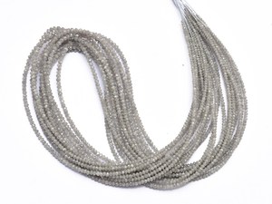 Perles Rondelles Micro-Facettées en Diamant Gris AAA+ 1,50mm-2,40mm, Perles de Diamant Blanc Naturel Fin et Rare, Pierres Précieuses pour Bijoux - Product Image 5