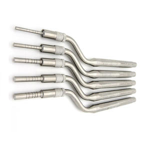 Ensemble de 5 ostéotomes dentaires manuels de qualité supérieure, pointe concave décalée, levage du sinus, compression osseuse, outils chirurgicaux en acier inoxydable - Product Image 2