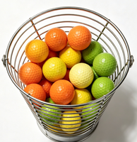 Lot de 42 balles de golf d'entraînement en mousse silencieuse, colorées, souples, avec seau en métal, pour l'intérieur et l'extérieur