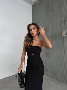 Vestido Elegante de Noche Estilo Bodycon sin Mangas con Aberturas y Adornos de Pedrería, de Alta Costura para Fiesta Informal - Product Image 5